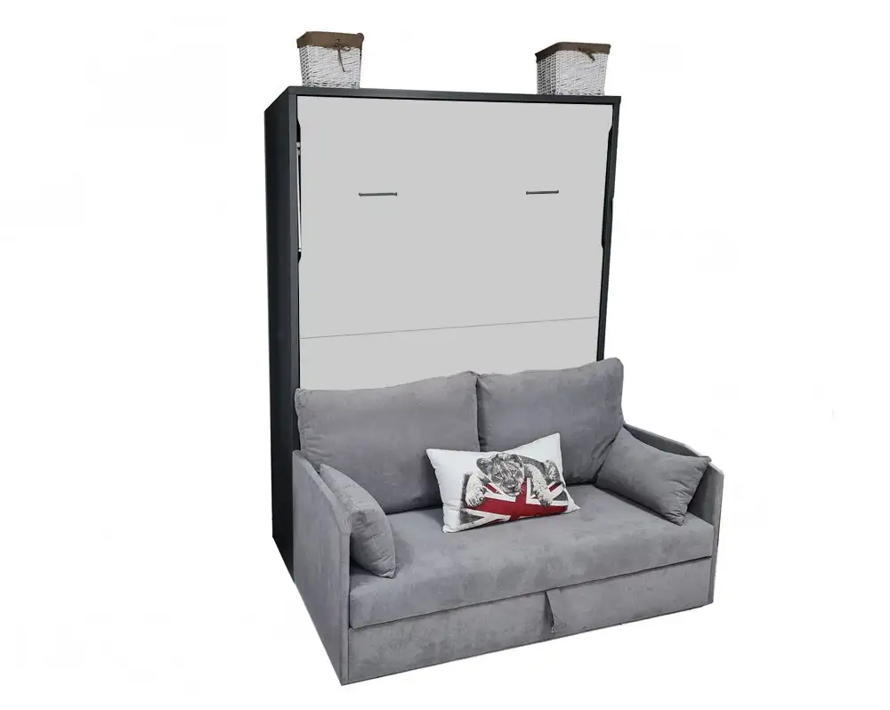 Vertical folding bed with sofa canapé