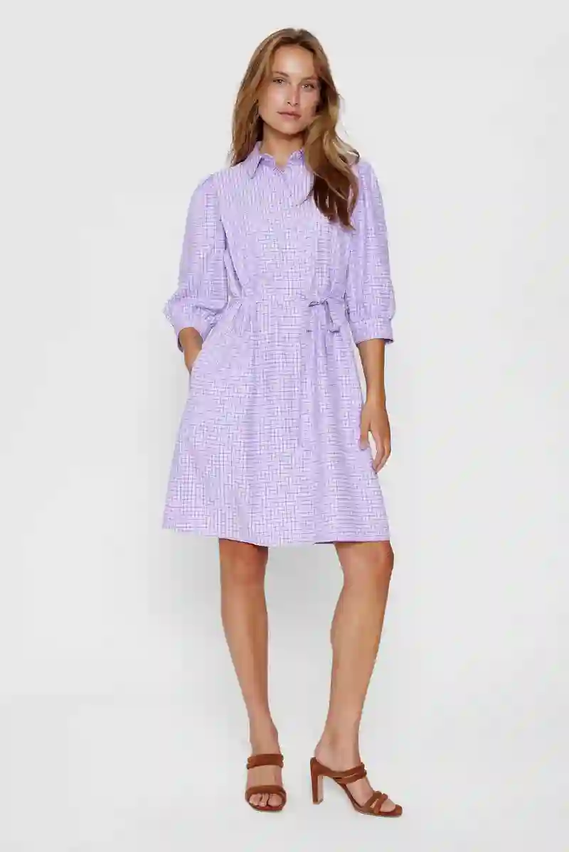 Vestido camisero corto LILA