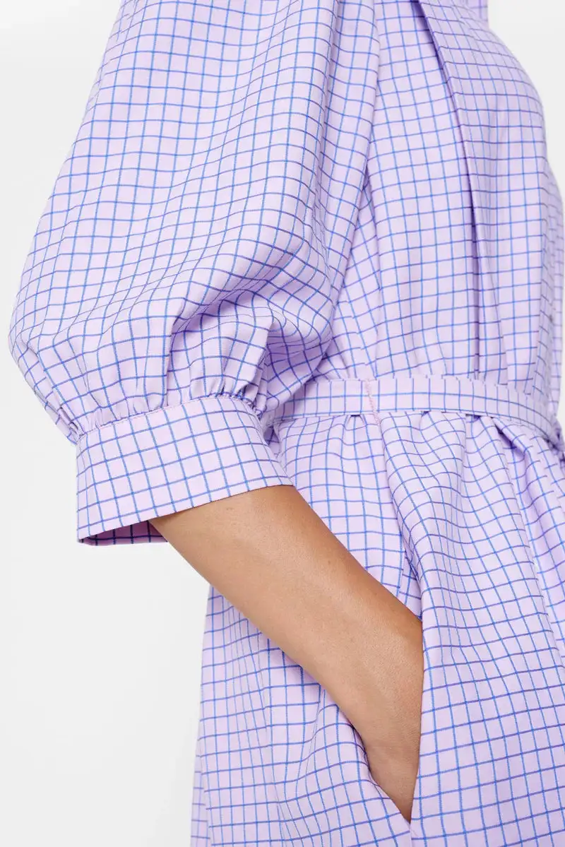 Vestido camisero corto LILA - Imagen 5