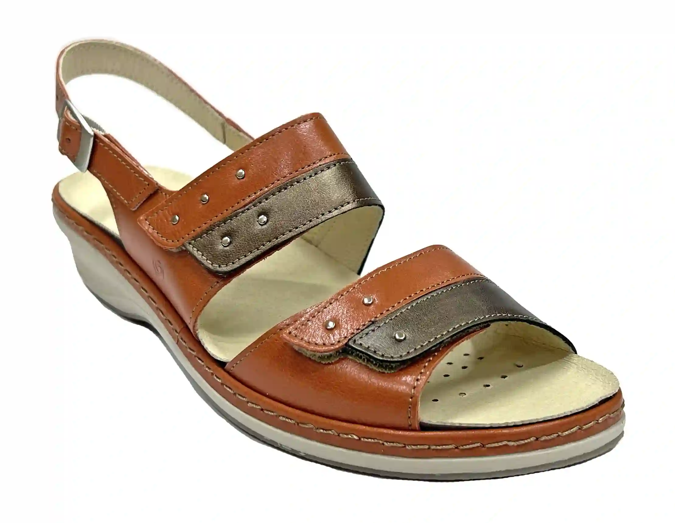 Soft 66 3034 Orange Zircon Sandal Mujer Dos Velcros