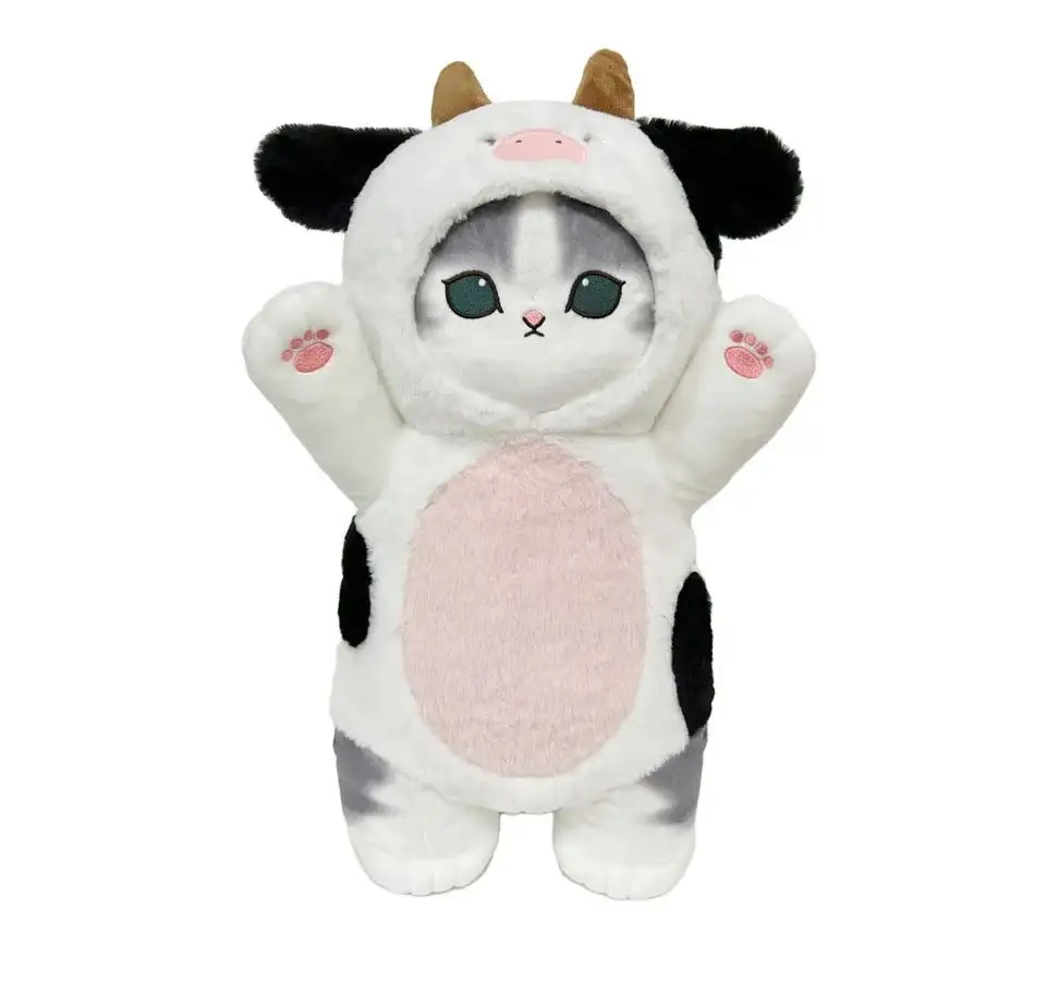 PELUCHE MOFUSAND CAT DRESSED UP COW 50cm