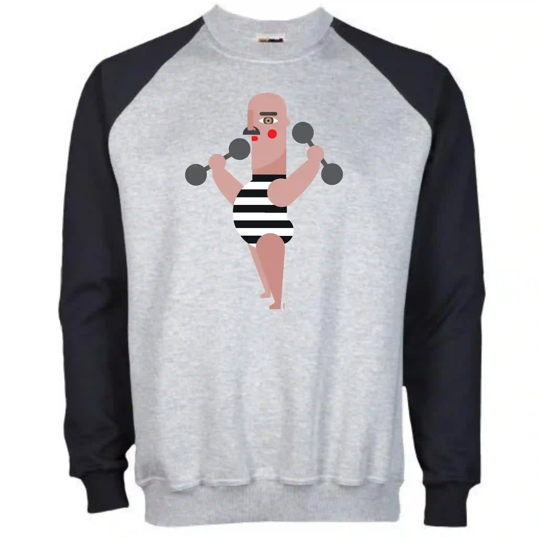 Sudadera negra y gris forzudo