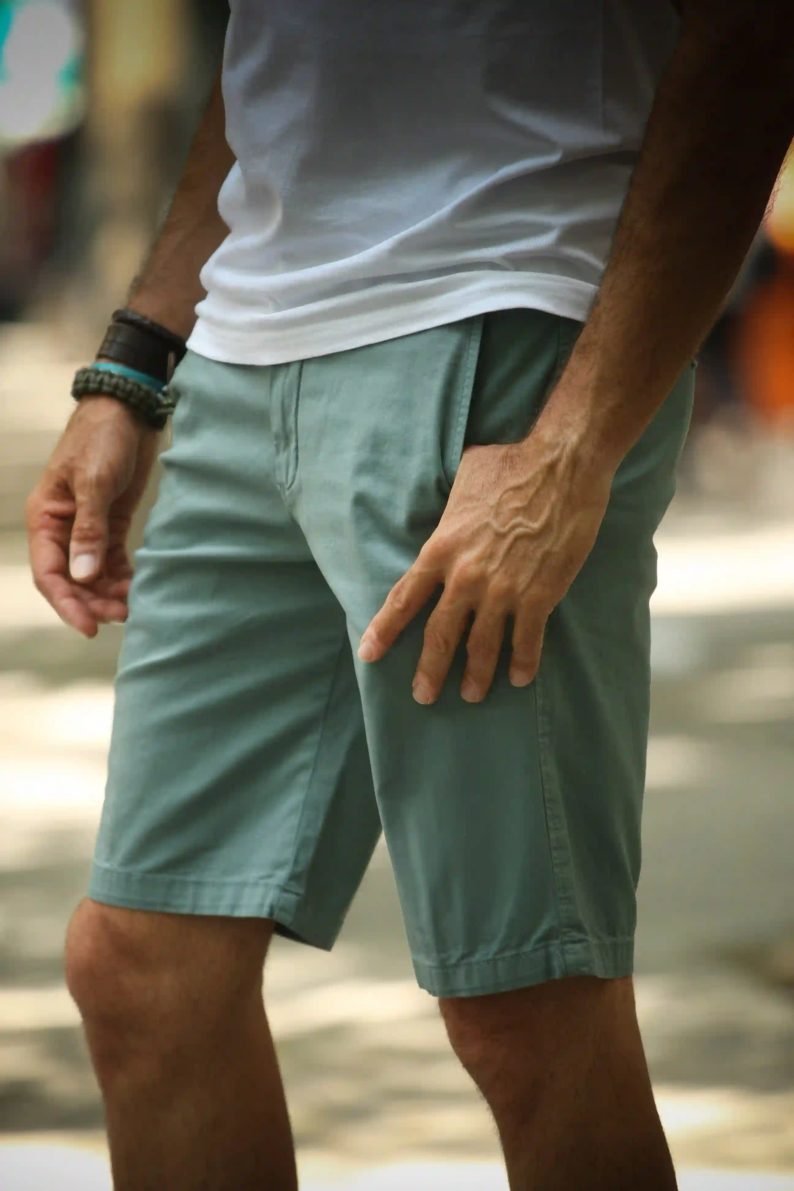 Pantalón corto casual Verde oliva claro RqueR