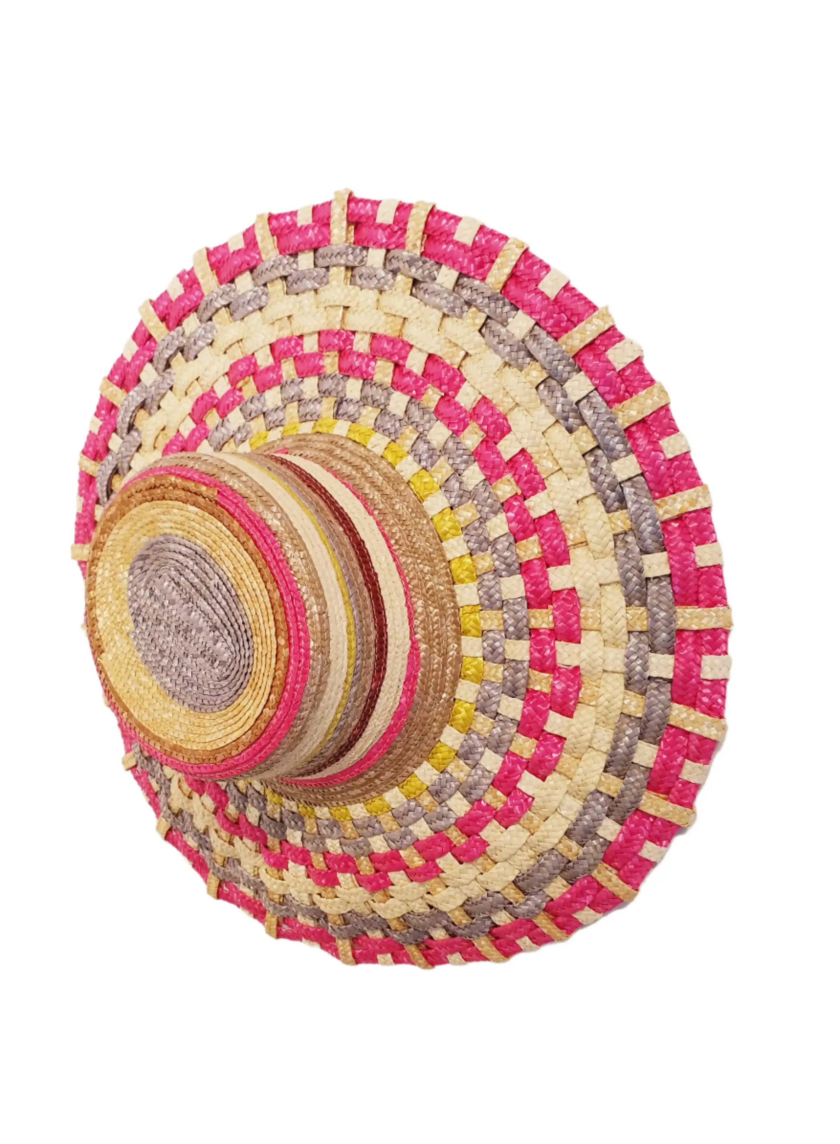 Sombrero de Paja Natural Fucsia - Imagen 2