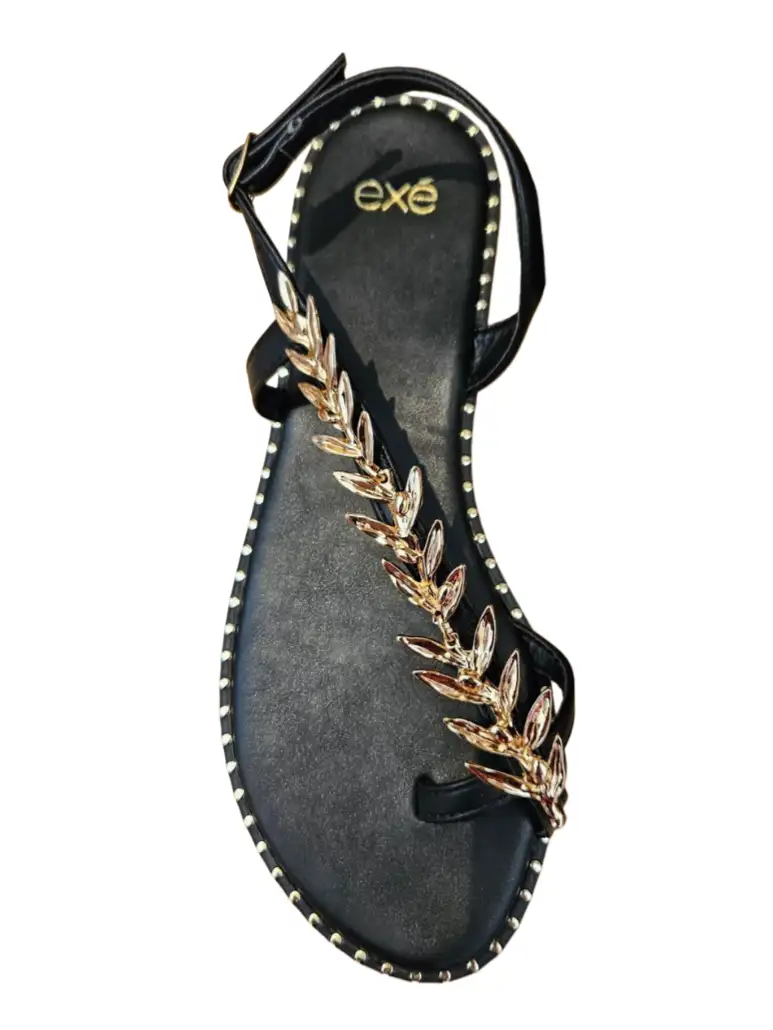 Planas Black Sandals Golden Rama - Image 2