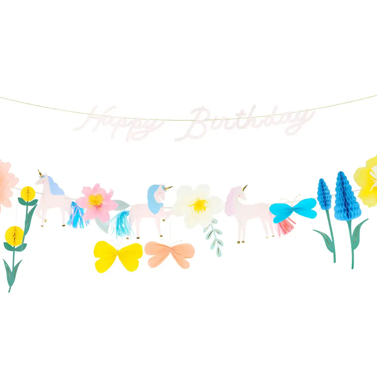 Guirnalda de Unicornios con Flores - Imagen 3
