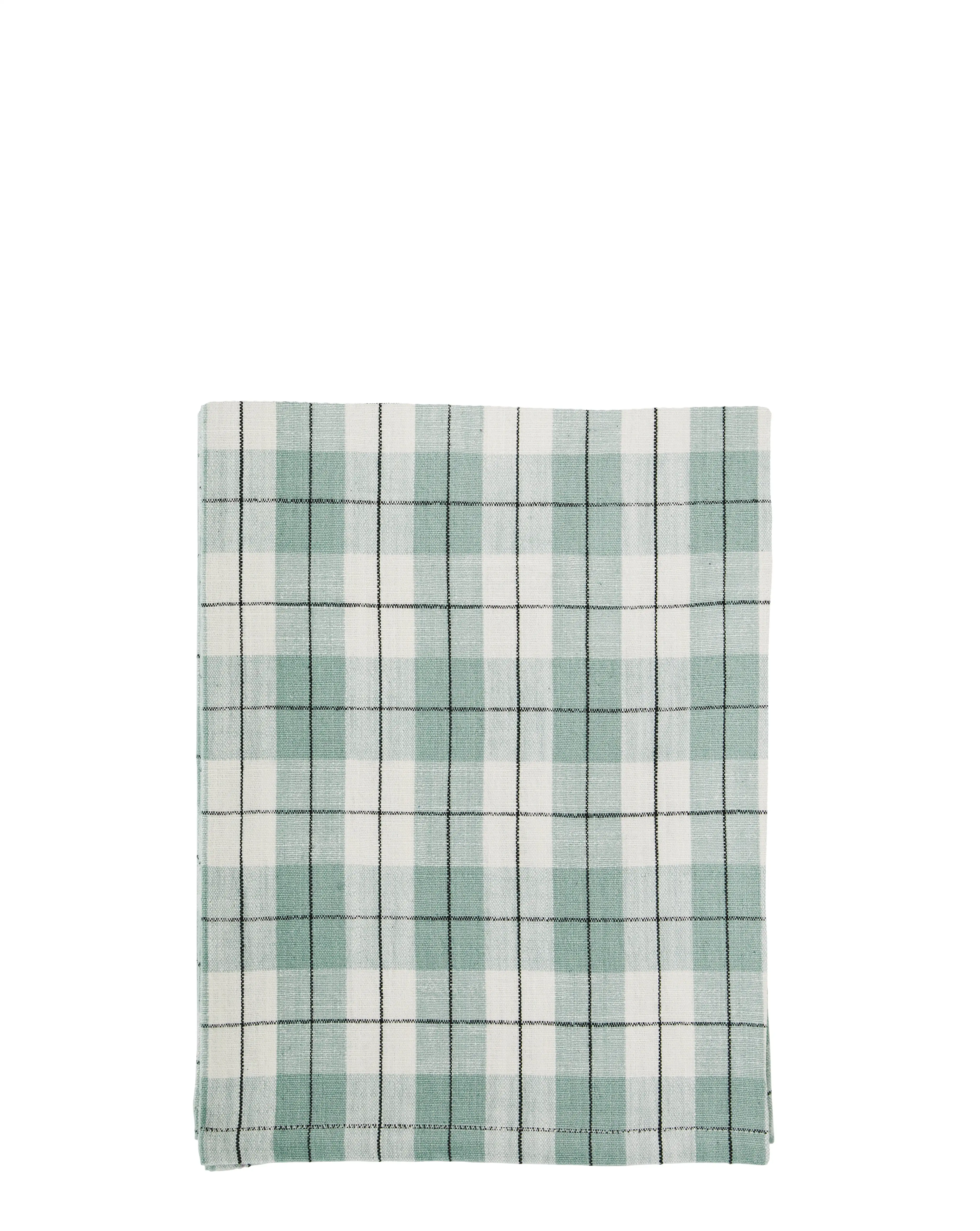 Mantel cuadros verde agua