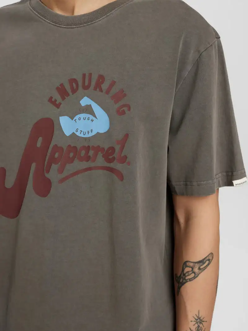 T -shirt with gray screen printing - Image 3