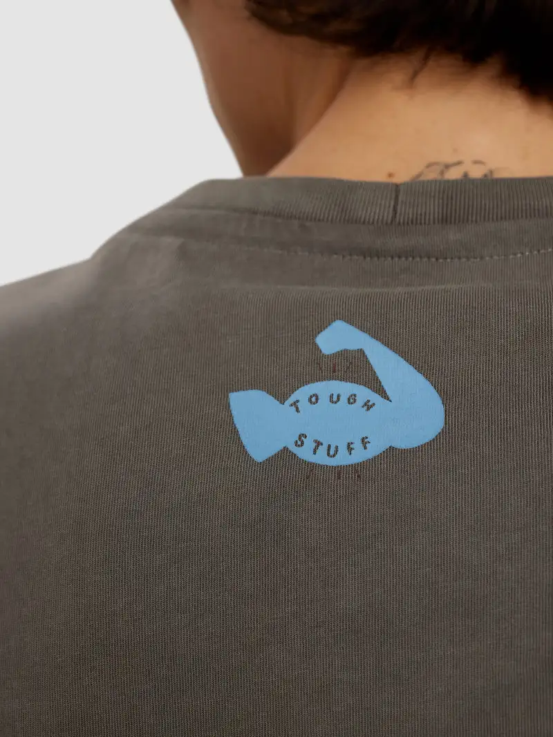 T -shirt with gray screen printing - Image 5