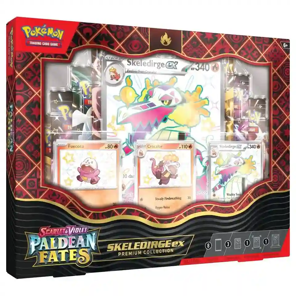 Paldea destinations. Skeledirge Ex Premium Collection. English