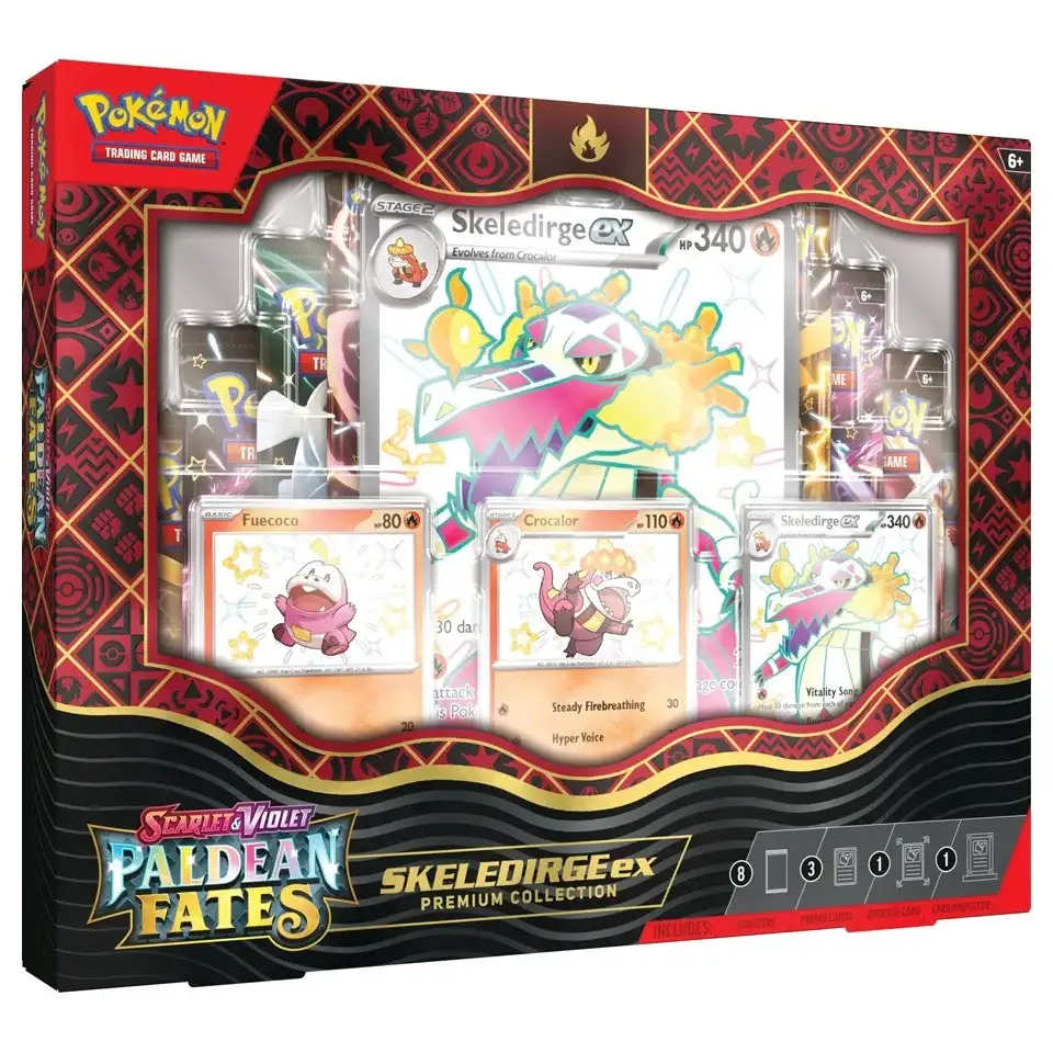 Paldea destinations. Skeledirge Ex Premium Collection. English