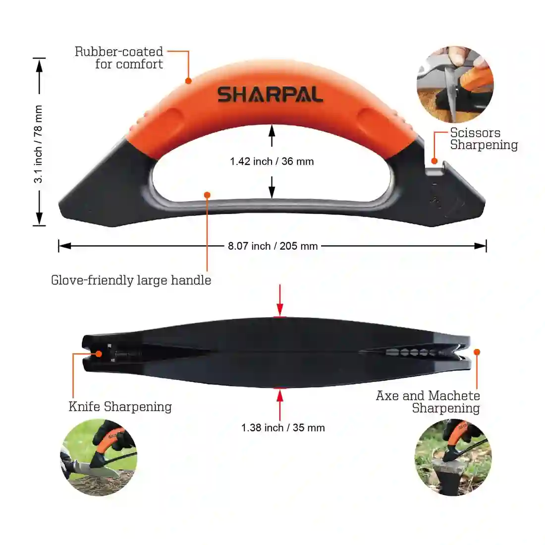 Sharpener of knives, axes and scissors 3 in 1 - 112n Sharpal
