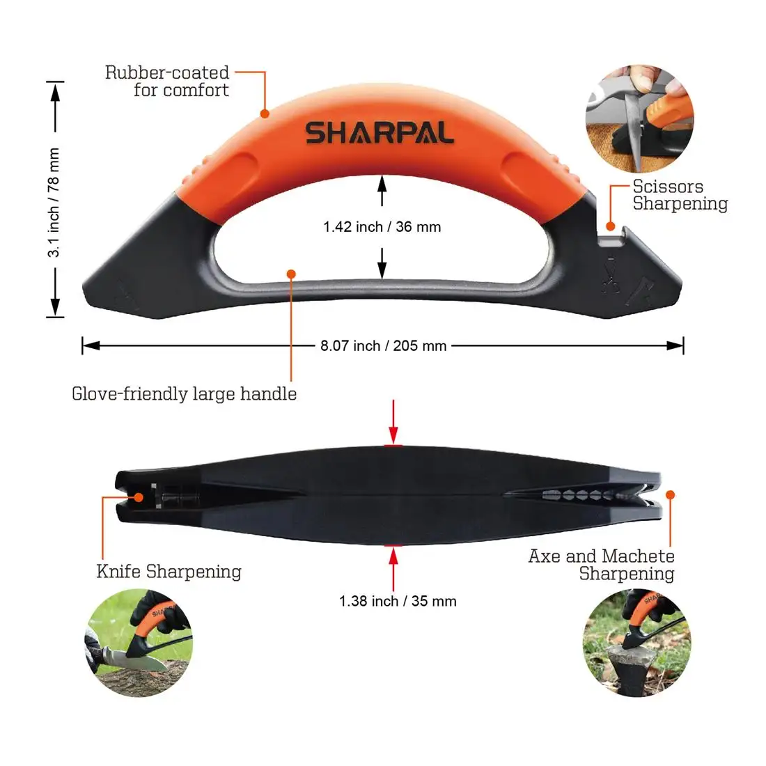 Sharpener of knives, axes and scissors 3 in 1 - 112n Sharpal