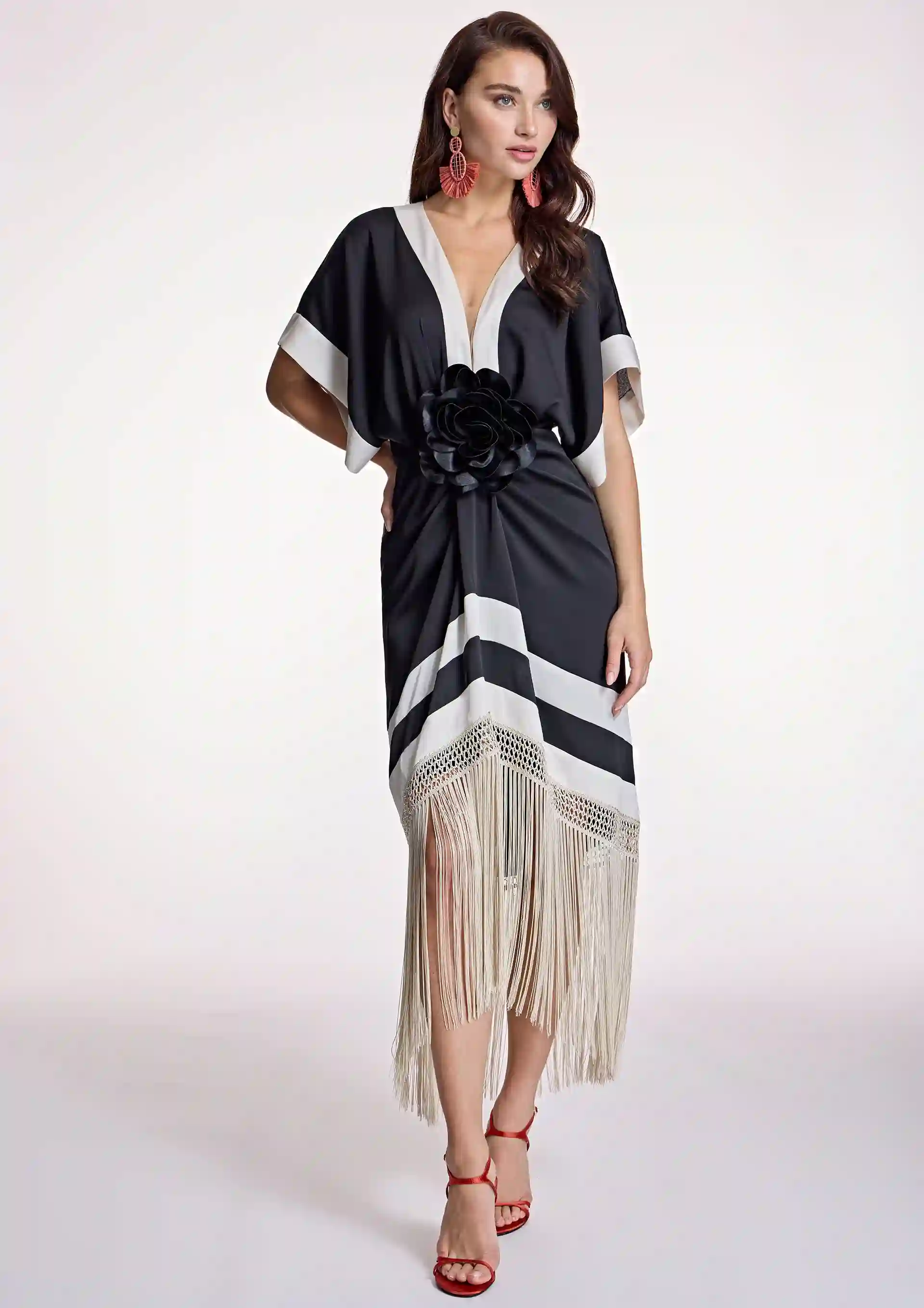 Alba Count Bicolor dress with fringes