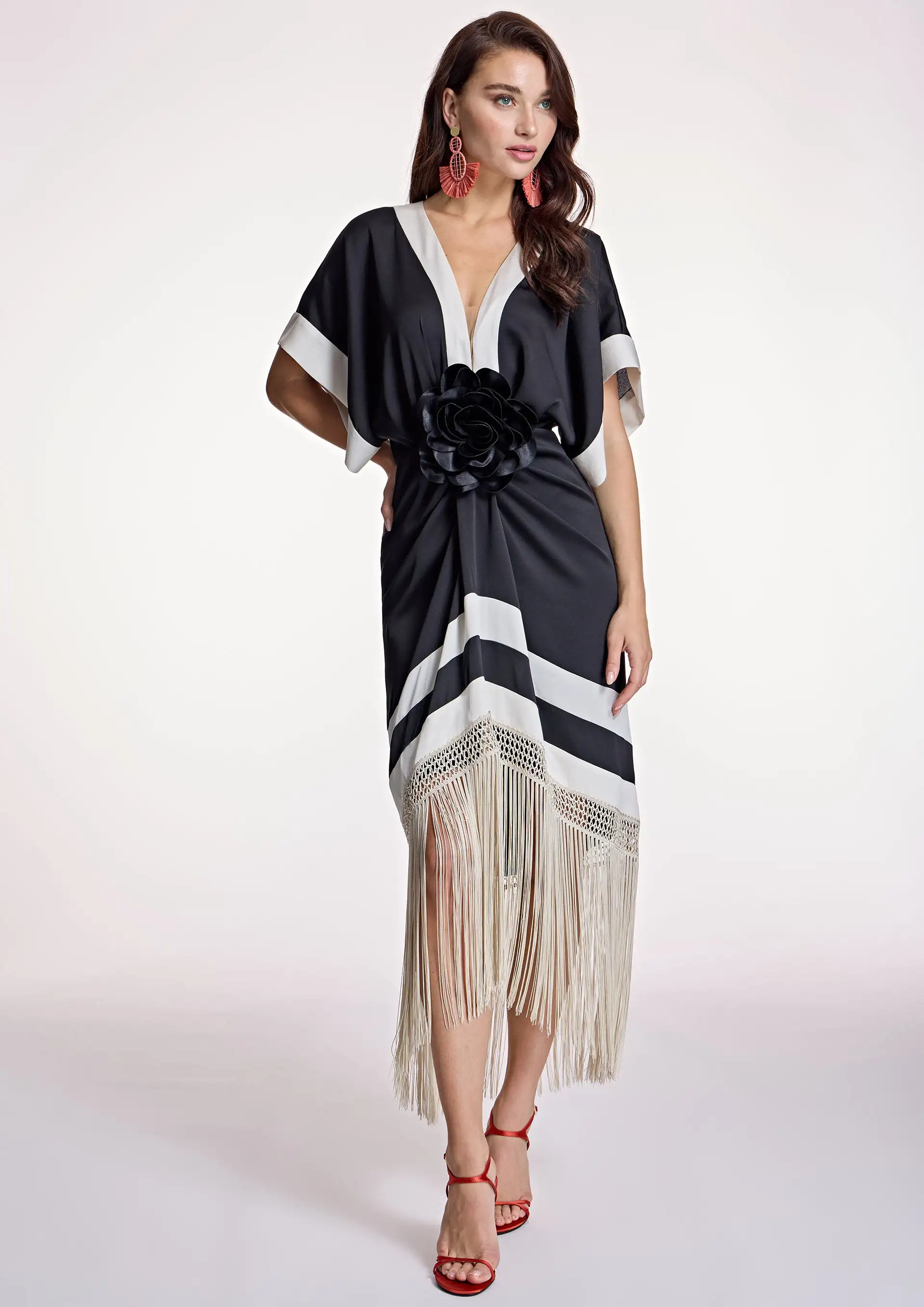 Alba Count Bicolor dress with fringes