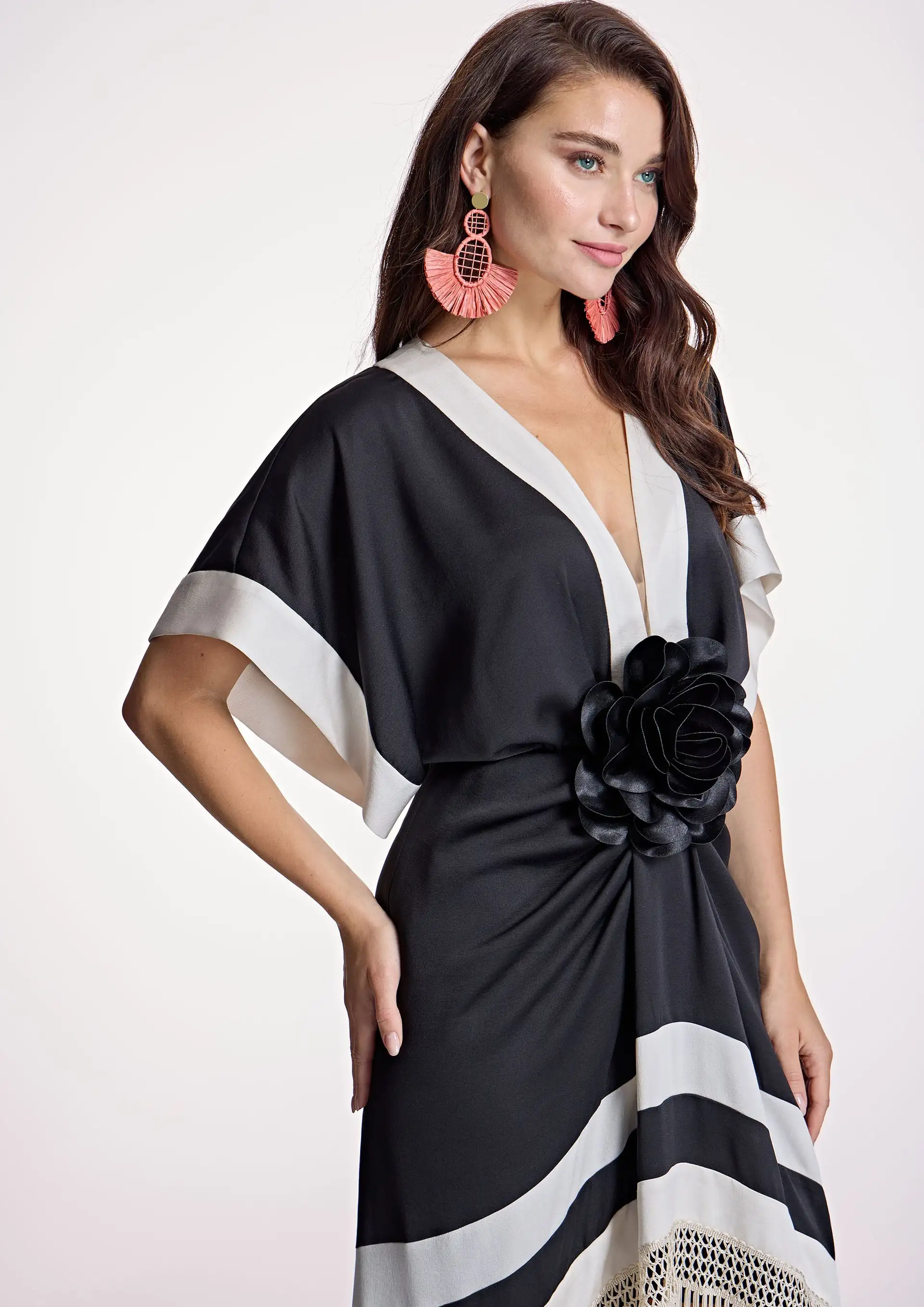 Alba Count Bicolor dress with fringes - Image 2