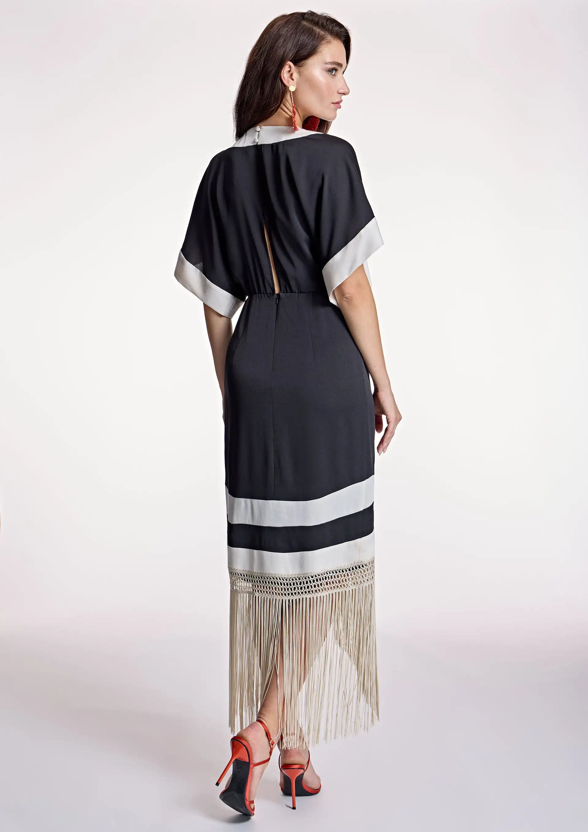 Alba Count Bicolor dress with fringes - Image 6