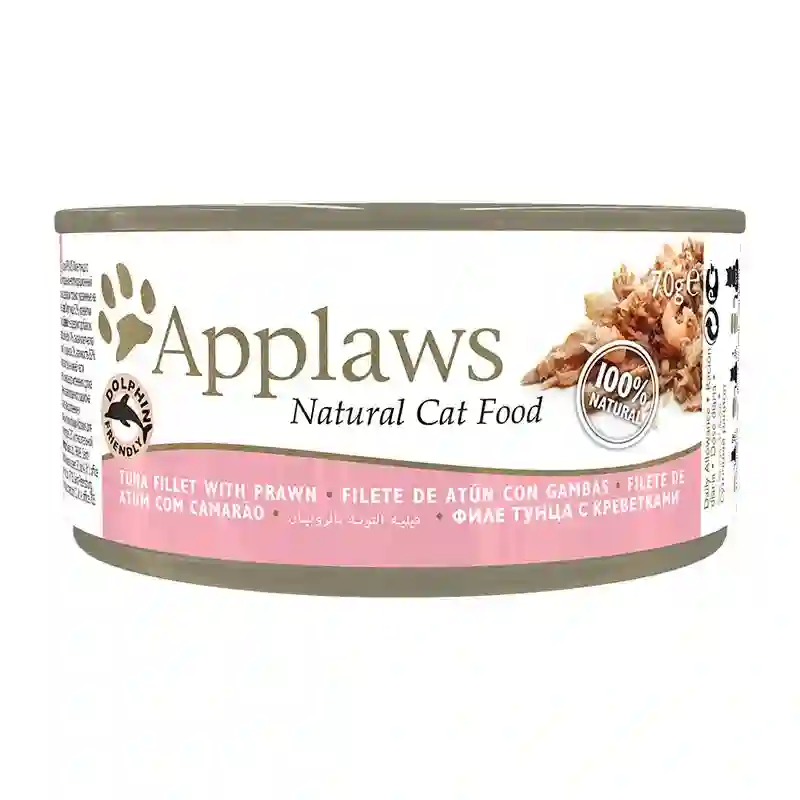 Applaws cat can and 24x70gr prawns