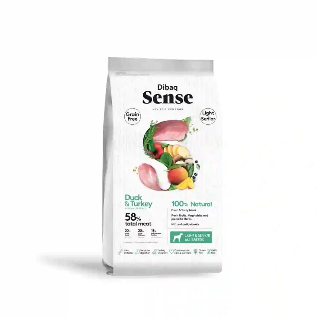 Dibaq Sense Grain Free Pato and turkey light or senior