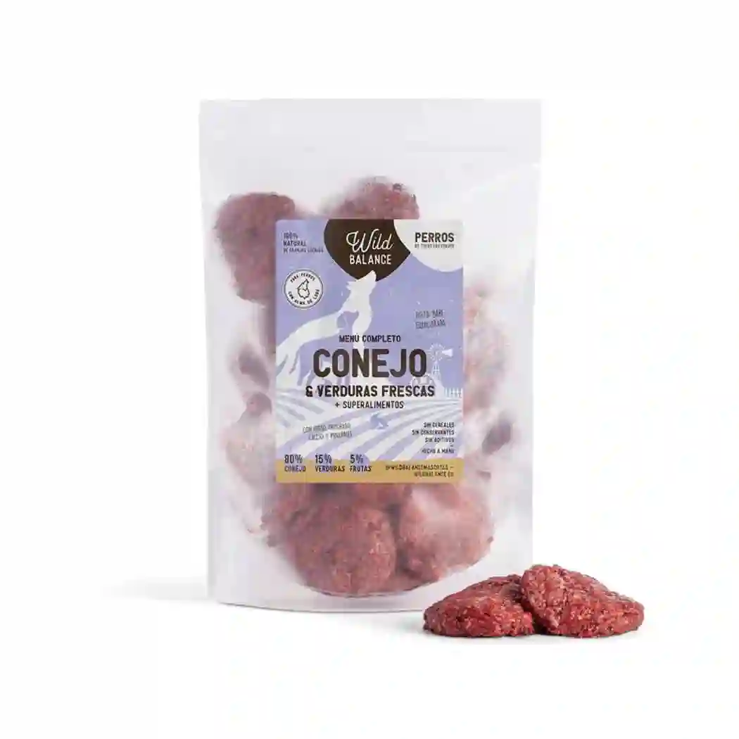 Menú BARF de Conejo con verduras frescas para perros