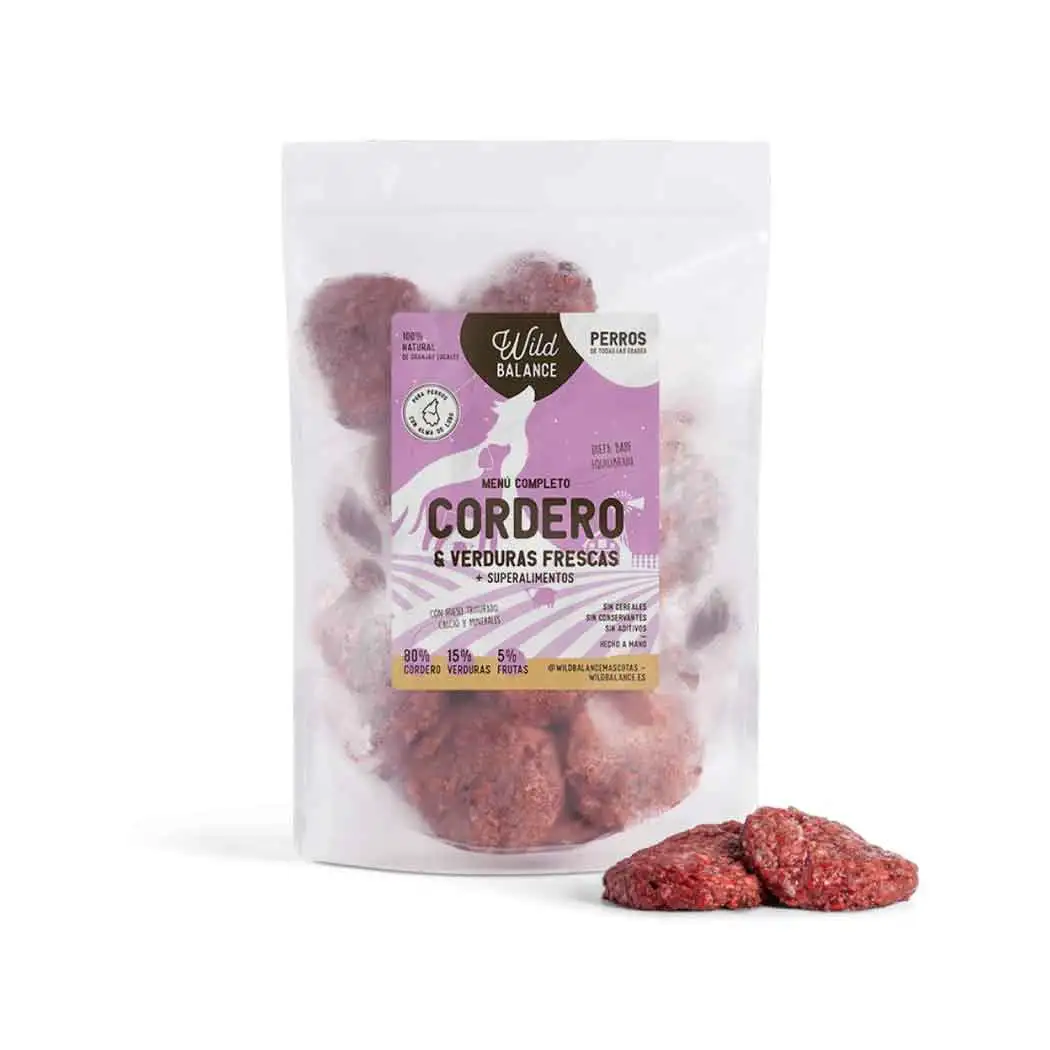 Menú BARF de Cordero con verduras frescas para perros