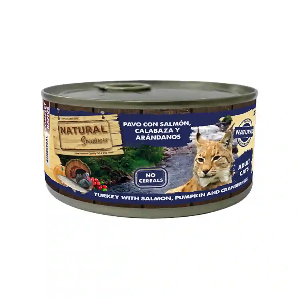 Natural Greatness CAT PAVO CON SALMÓN, CALABAZA Y ARÁNDANOS 170g