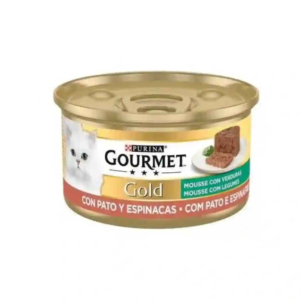PURINA GOURMET GATO GOLD MOUSSE DE PATO Y ESPINACAS 85G
