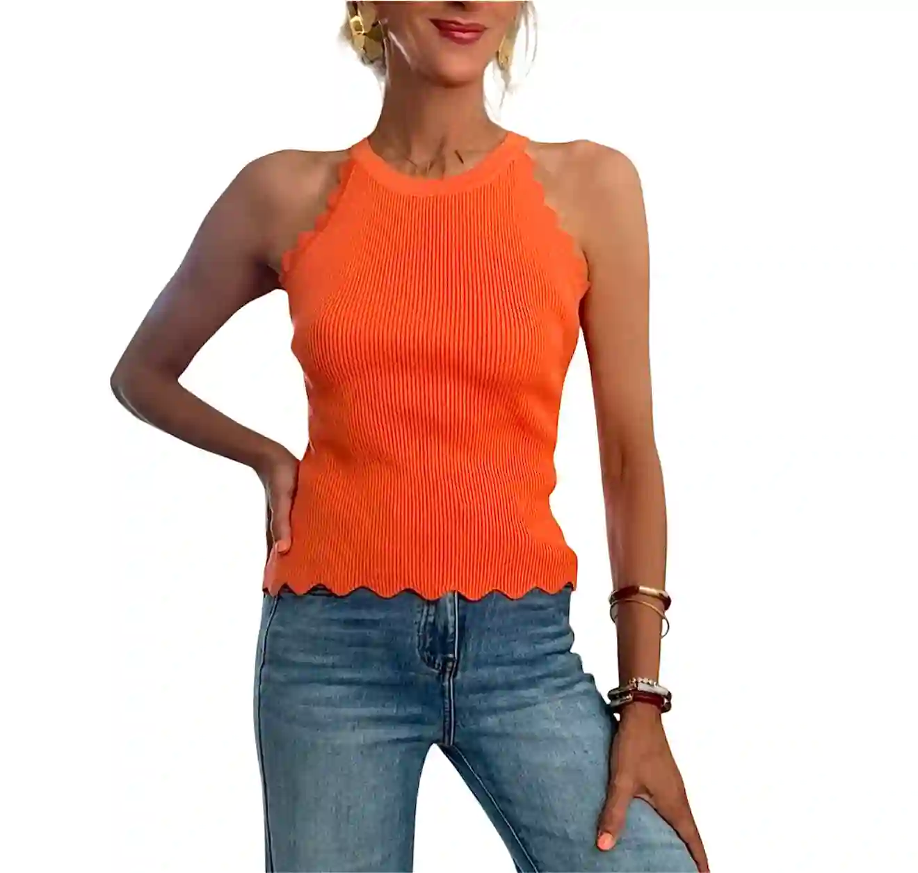 Top halter naranja