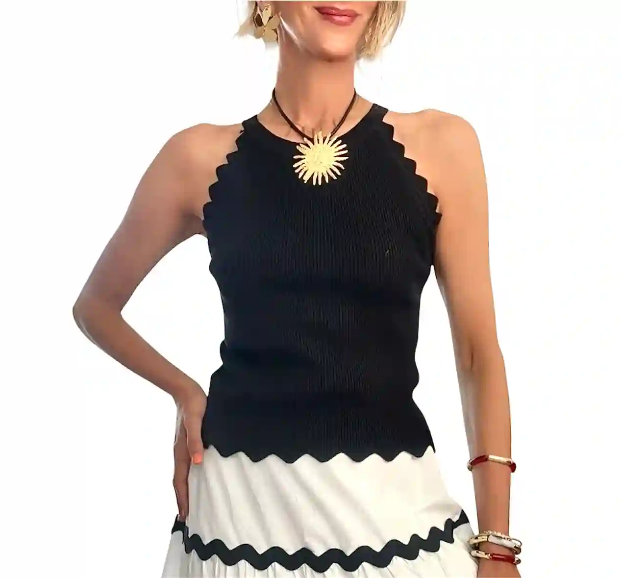 Top halter negro