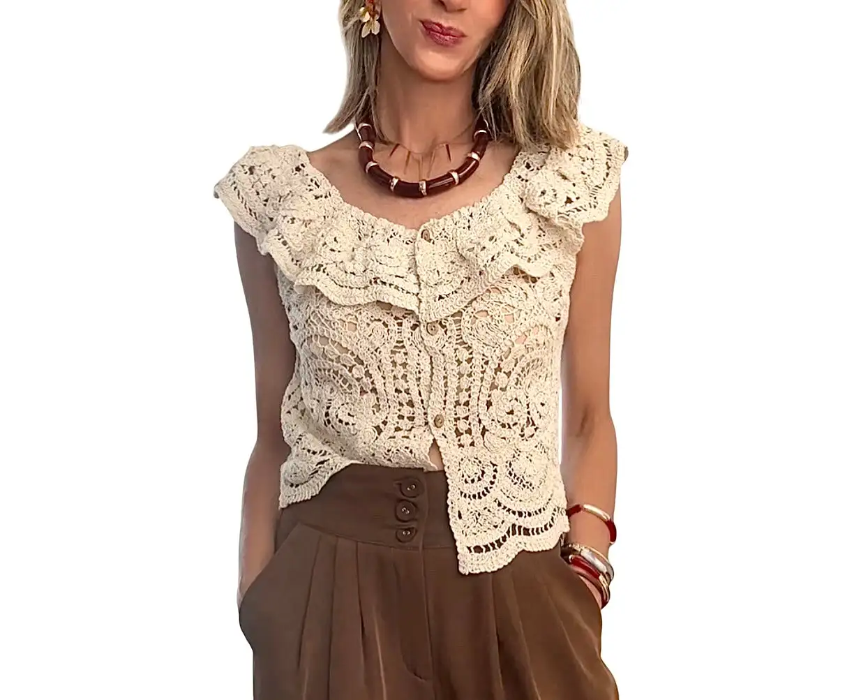 Chaqueta crochet volantes - Imagen 2
