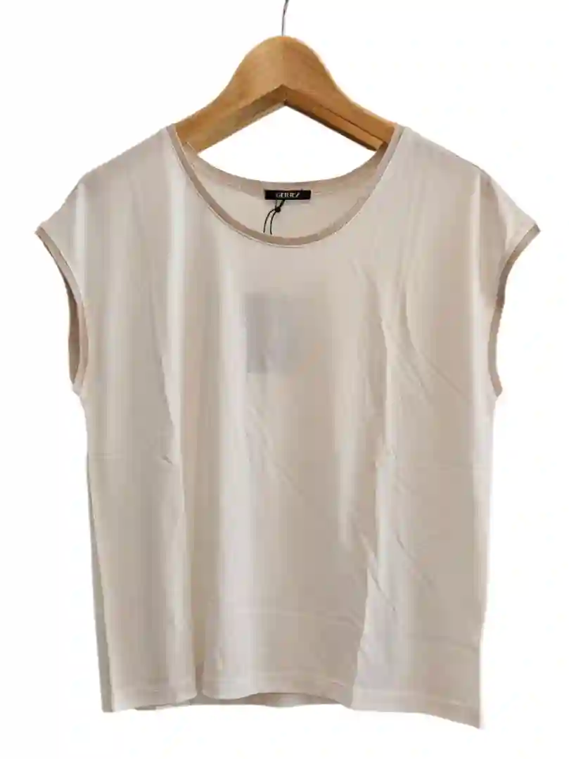 White Round Cuello T -shirt