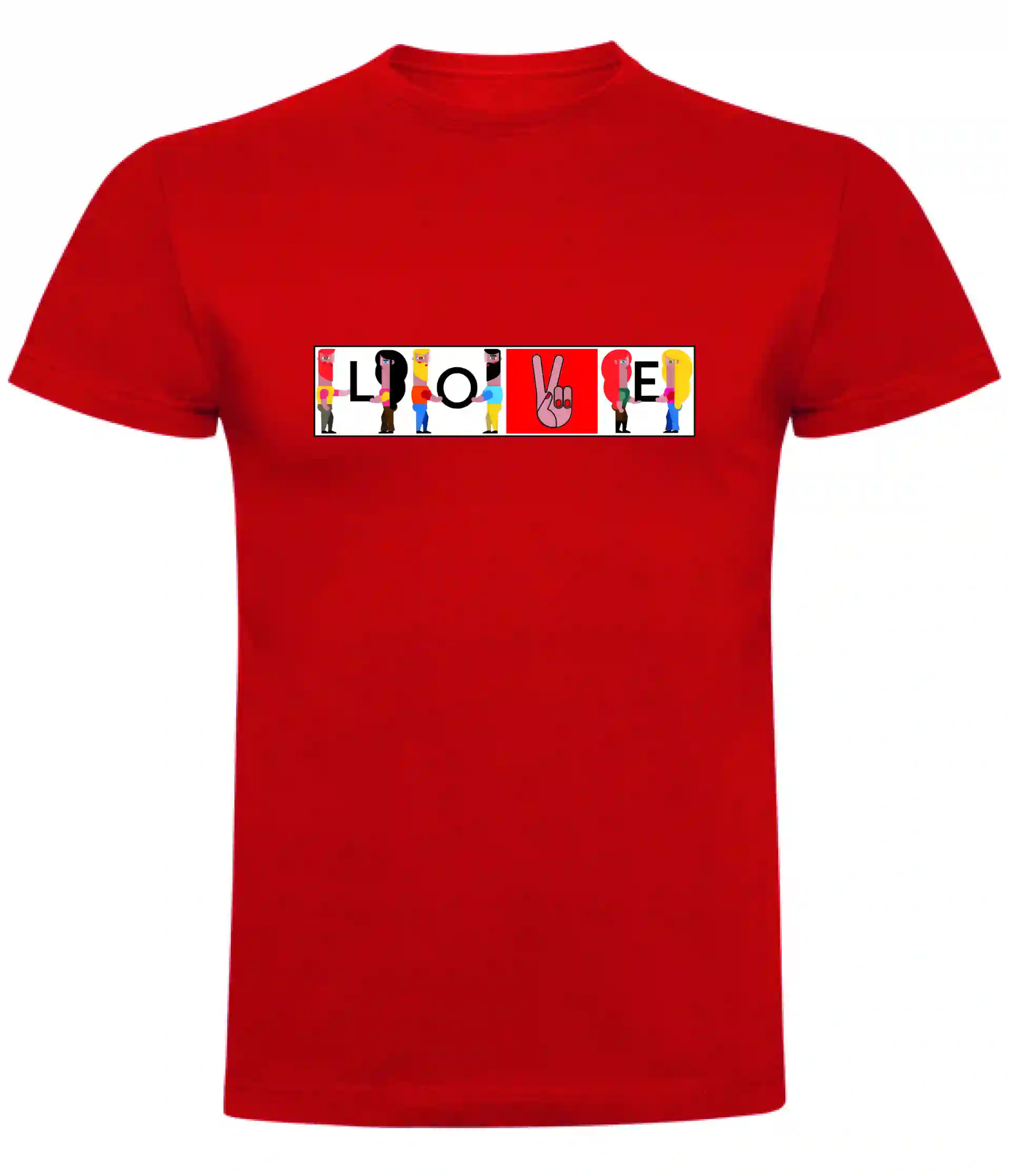 Camiseta roja unisex love is love