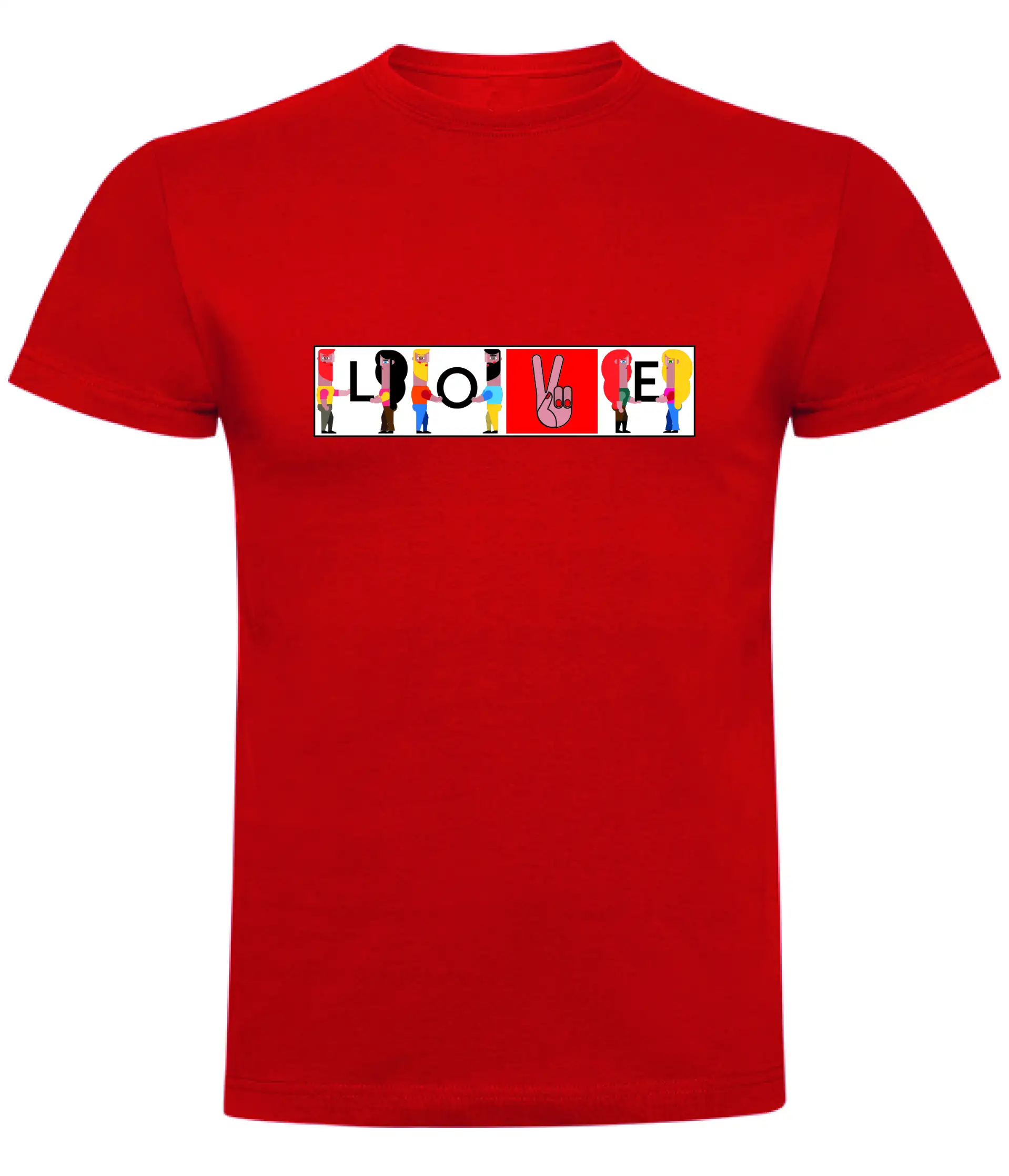 Camiseta roja unisex love is love