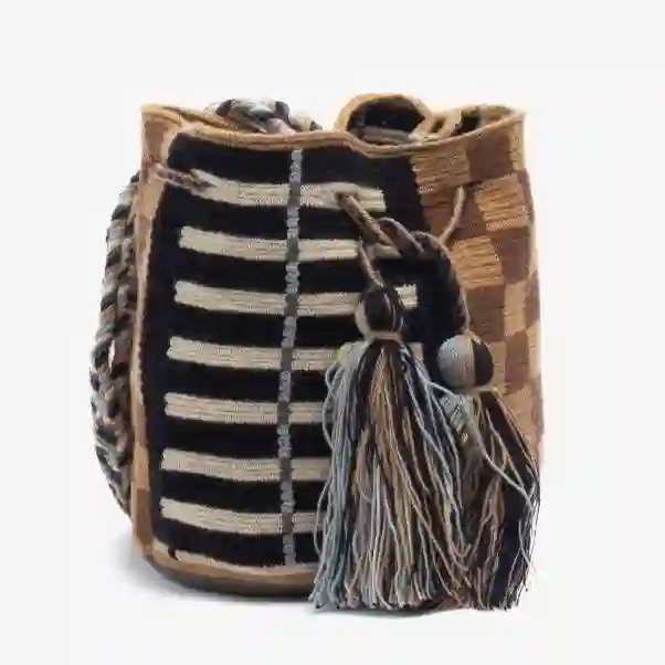 Handmade Small Crossbody Wayuu Owl Brown