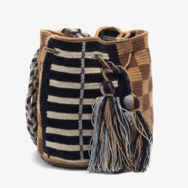 Handmade Small Crossbody Wayuu Owl Brown
