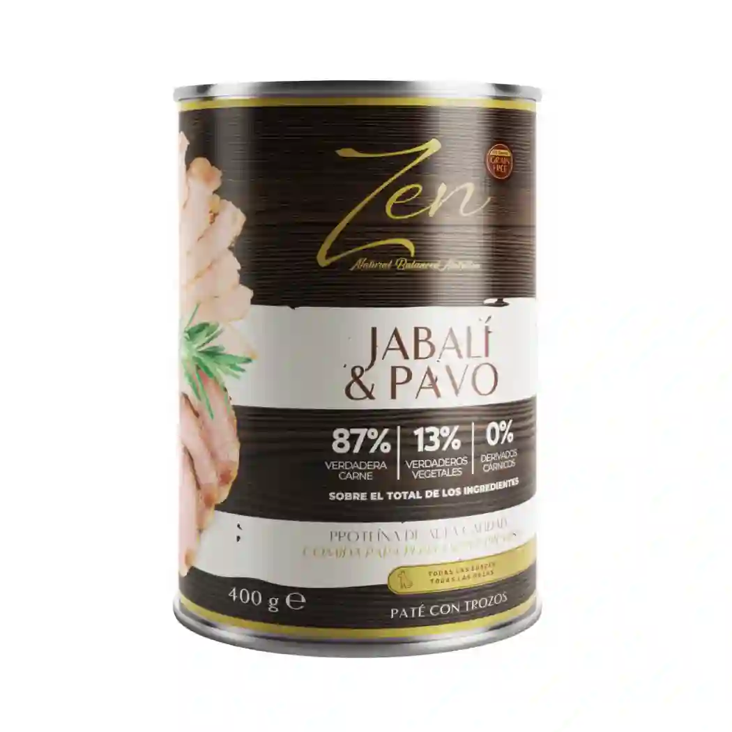 Zen Paté con trozos de Jabalí y Pavo 400g