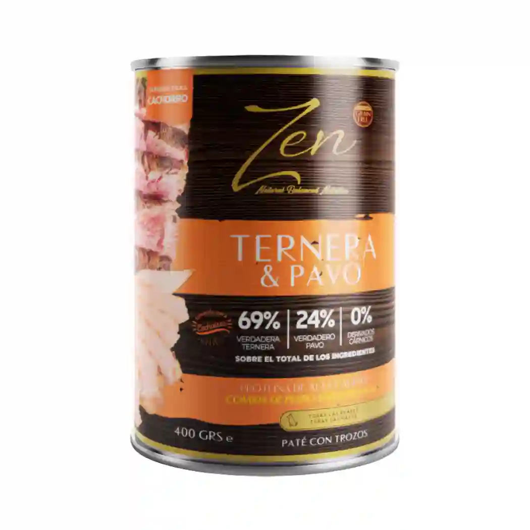 Zen Paté con Trozos de Ternera y Pavo super premium 400g