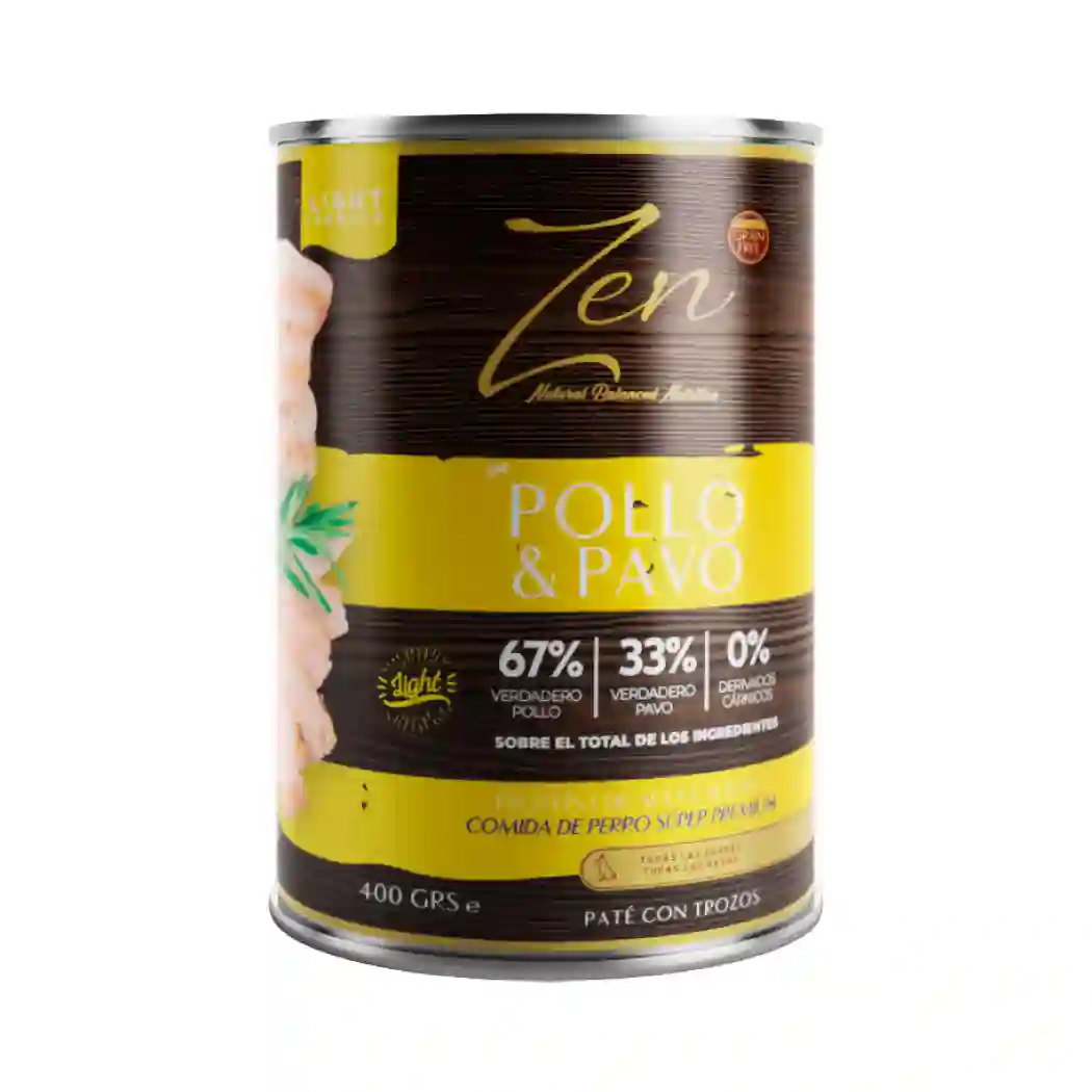 Paté con Trozos de Pollo y Pavo super premium 400g