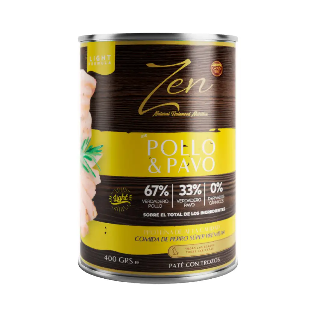 Paté con Trozos de Pollo y Pavo super premium 400g