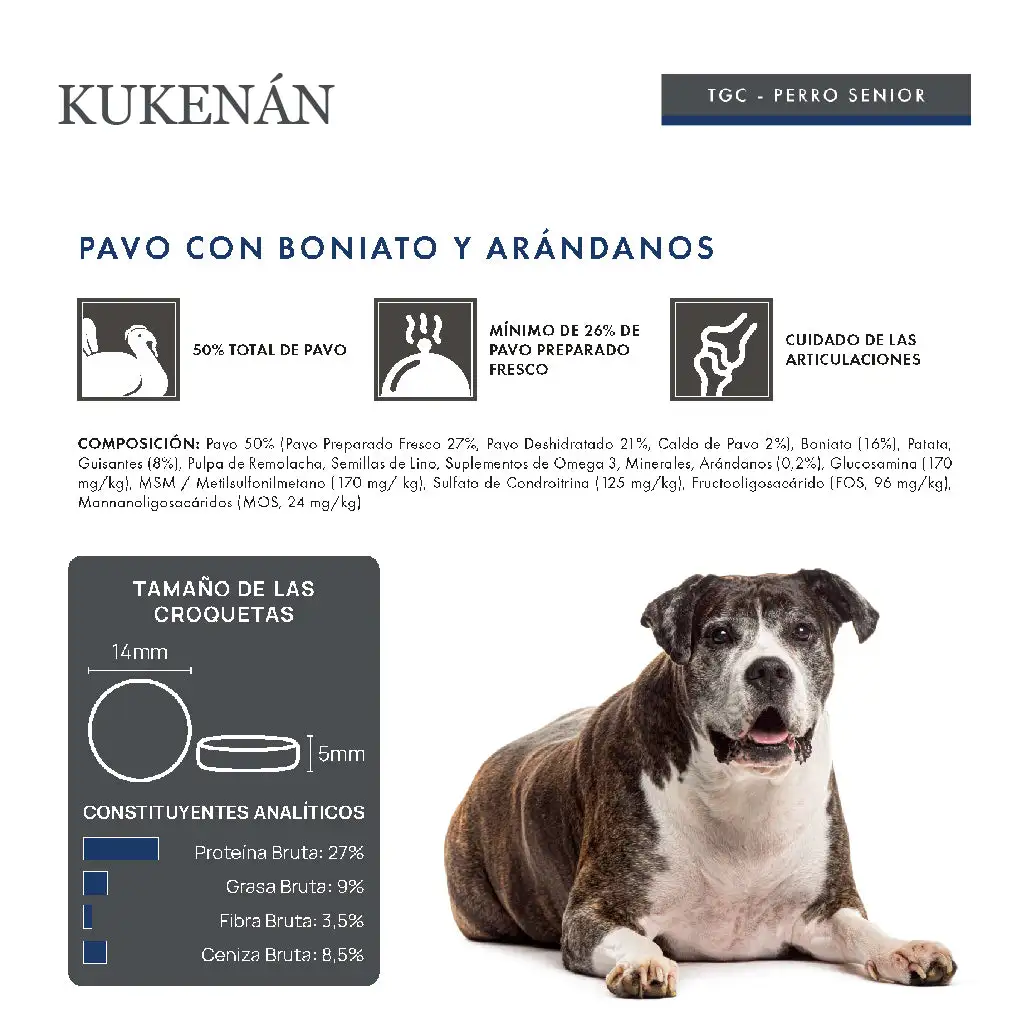 Kukenán Dog Senior Pavo con Boniato y Arándanos - Imagen 3