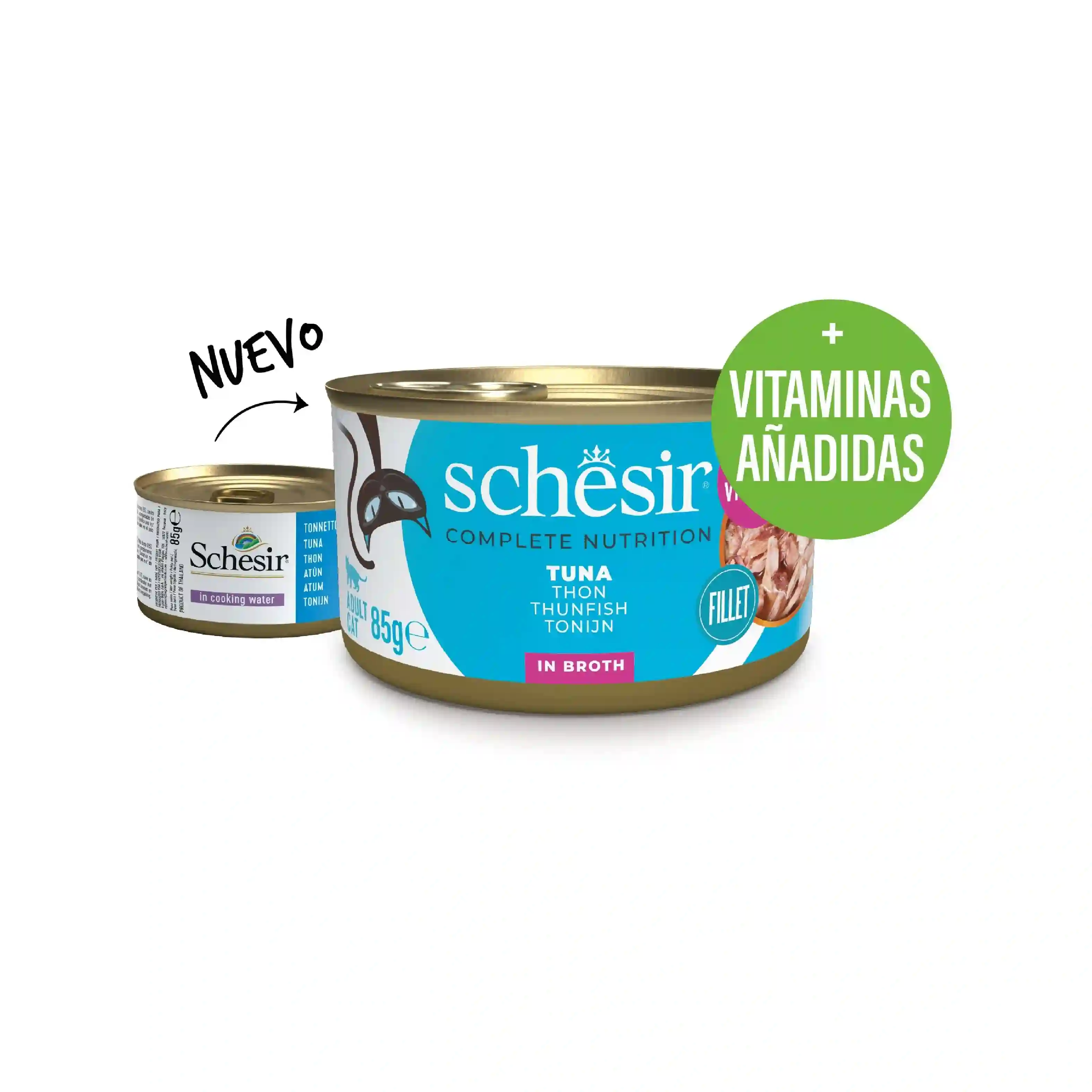 Schesir lata gato Atún en caldo 85g