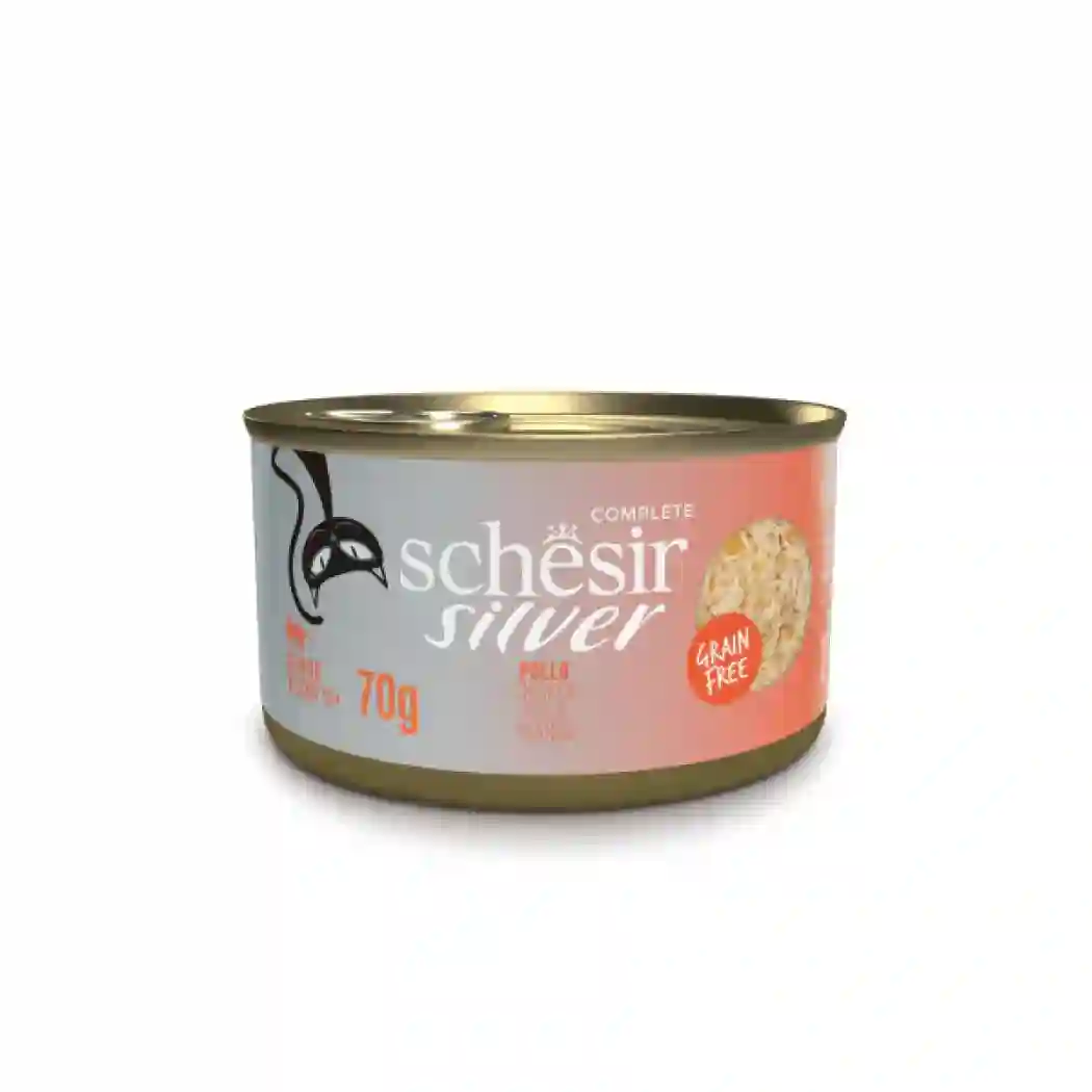 Schesir lata gato Silver Pollo filetes 70g