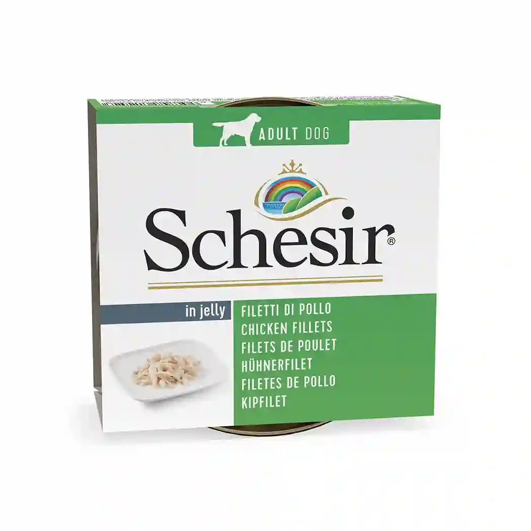 Schesir lata perro Filetes de pollo 150g