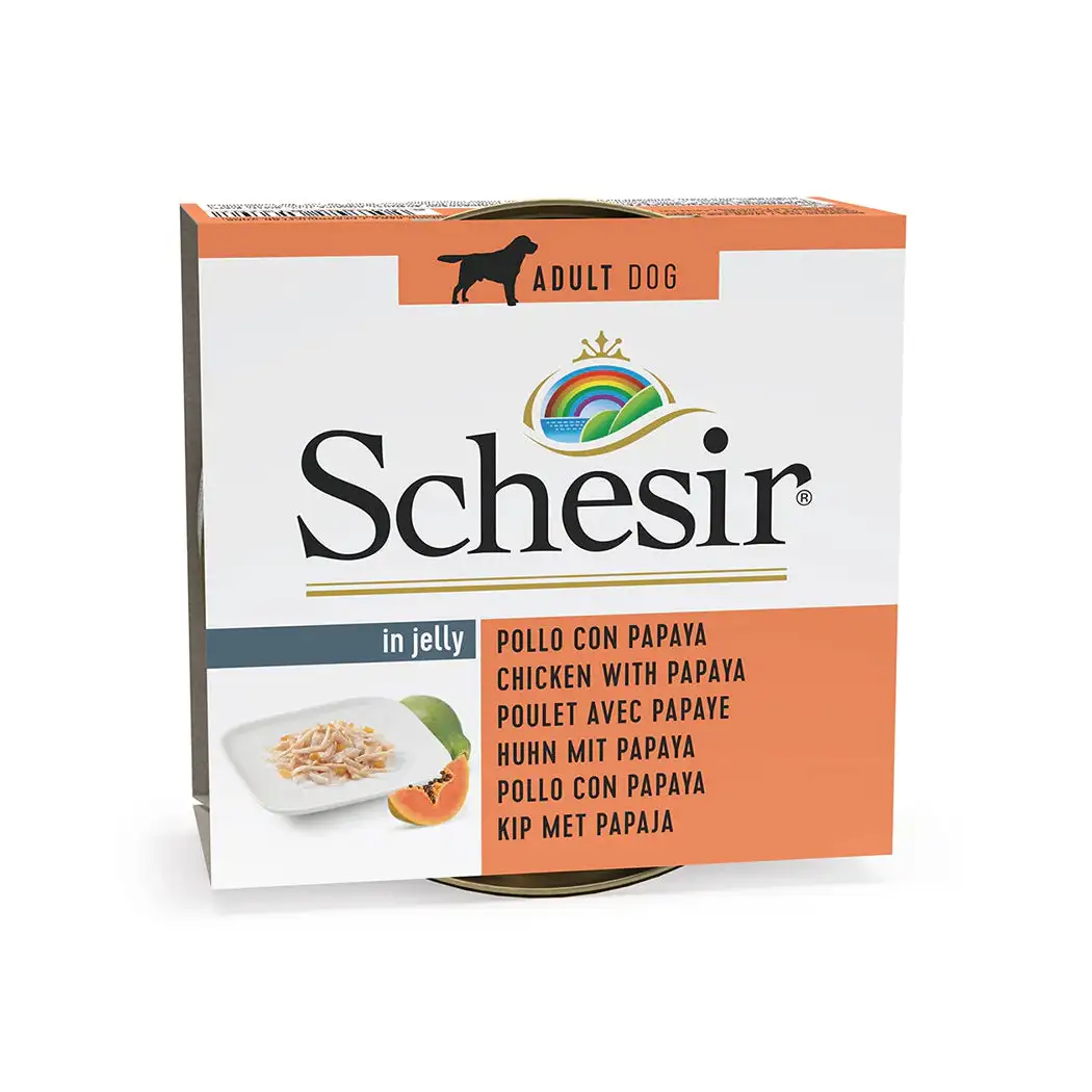 Schesir lata perro Pollo Con Papaya 150g
