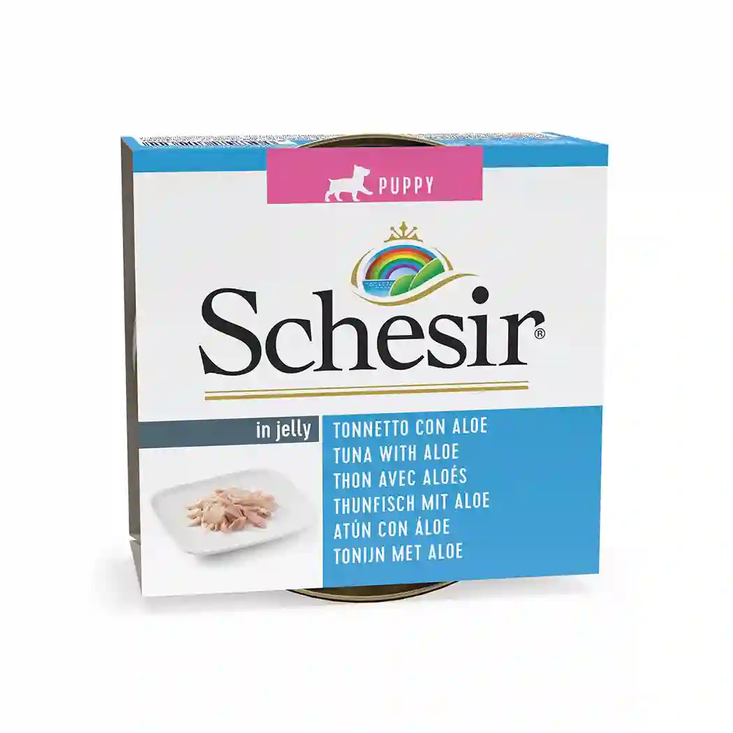 Schesir lata perro Puppy Atún Con Aloe 150g