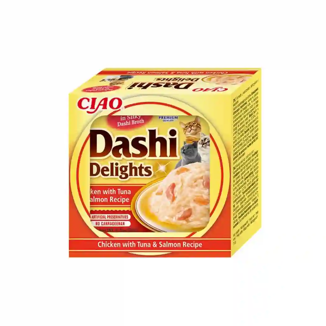 CHURU CAT DASHI POLLO CON ATÚN Y SALMÓN 70 GR