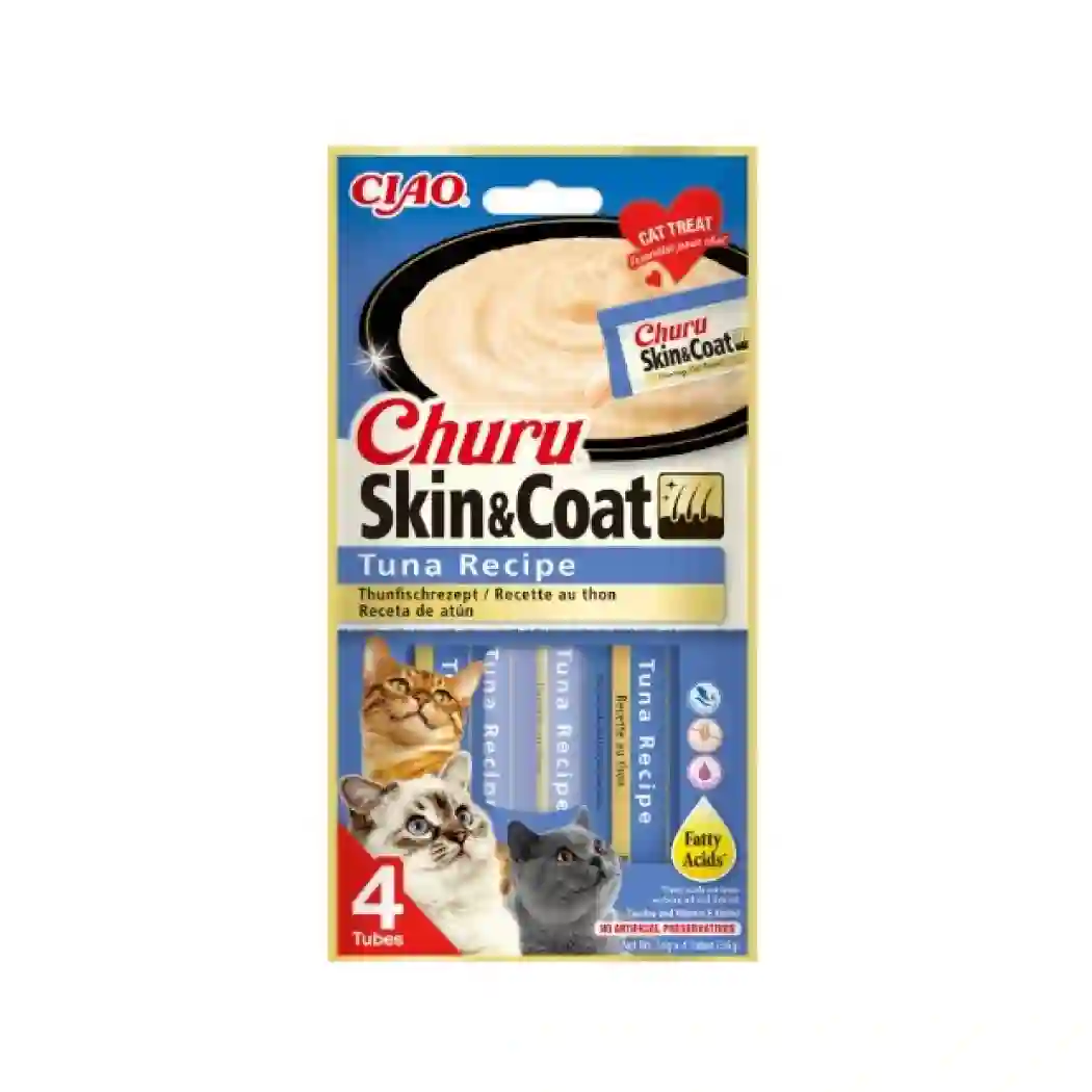 CHURU CAT SKIN AND COAT ATUN 4 X 15GR