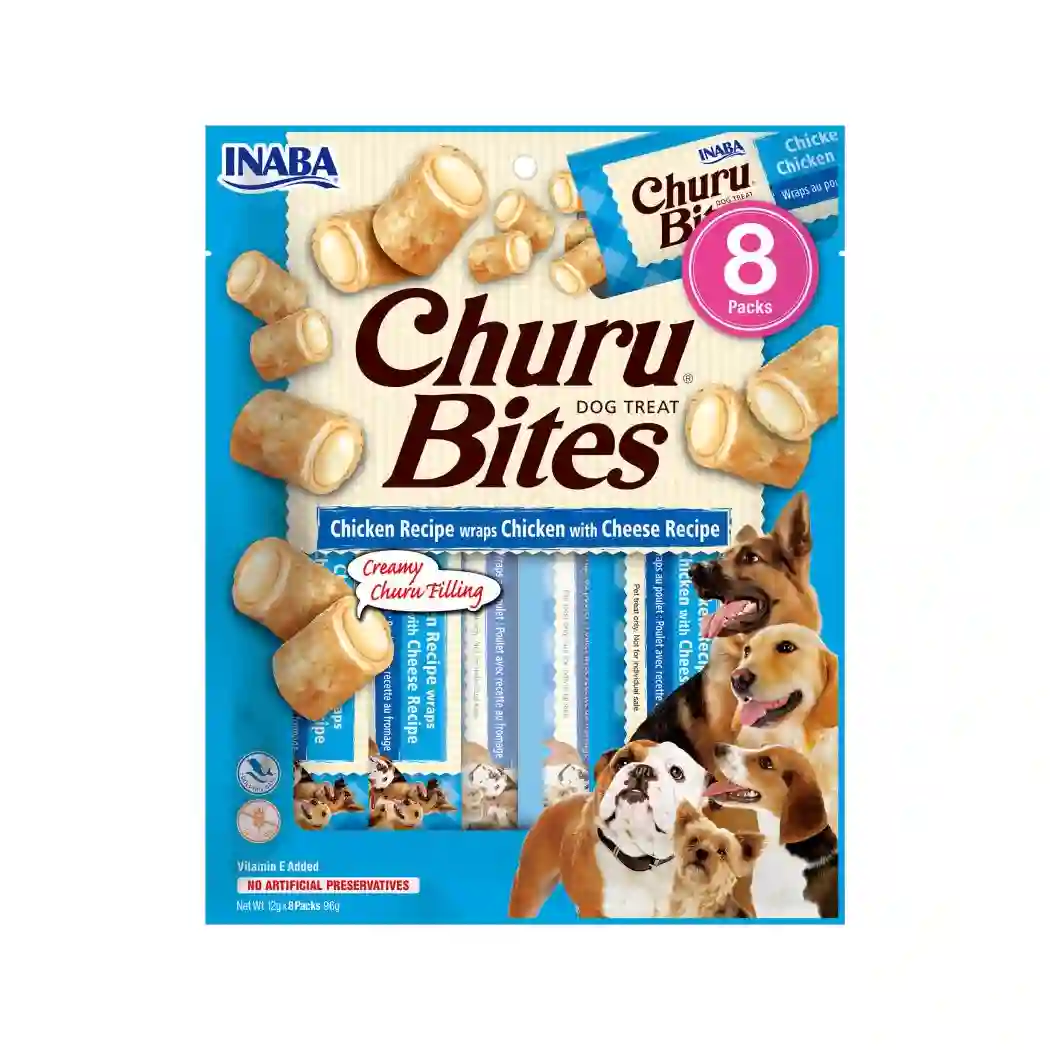 CHURU DOG BITES POLLO CON QUESO 8 X 12 GR