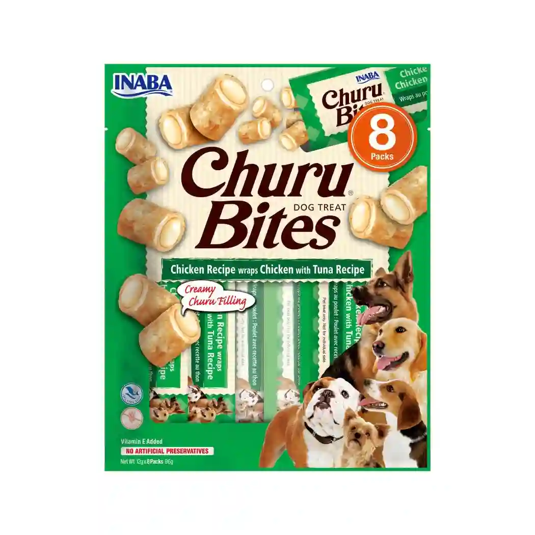 CHURU DOG BITES POLLO CON ATUN 8 X 12 GR