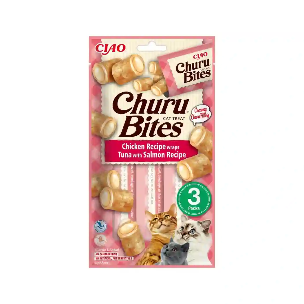 CHURU CAT BITES ATUN CON SALMON 3 X 10 GR